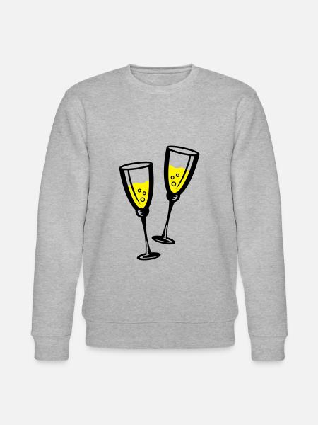sekt glas wein - Stanley/Stella Unisex Bio-Sweatshirt CHANGER - Grau meliert