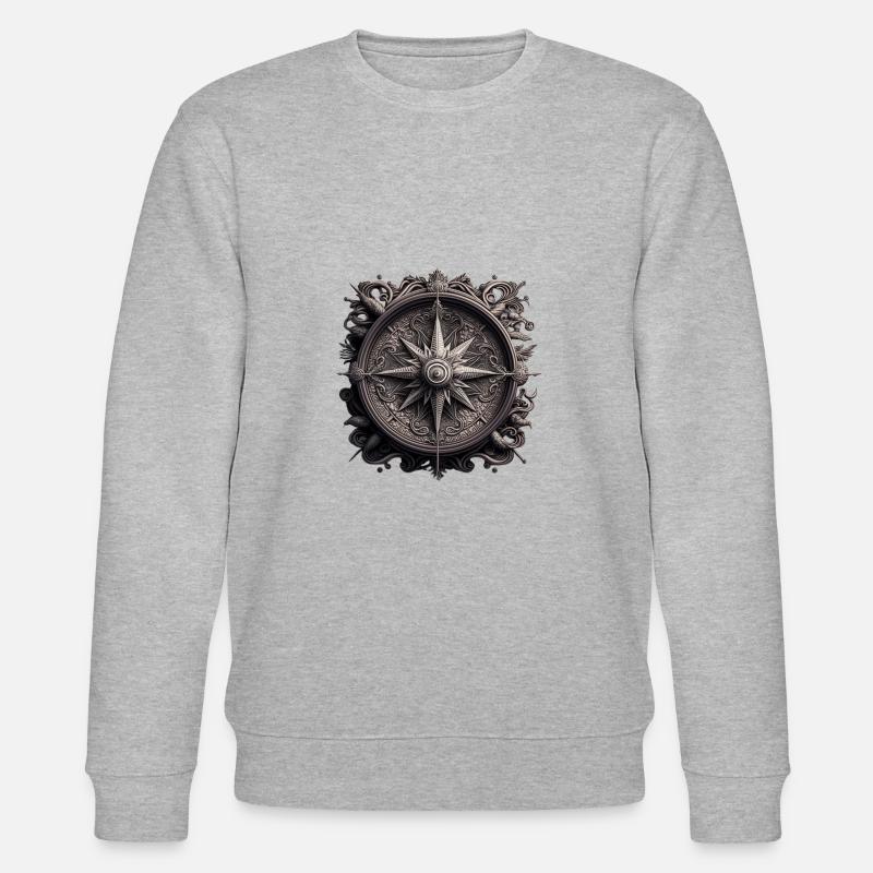 cooles Wikinger Ornament - Stanley/Stella Unisex Bio-Sweatshirt CHANGER  - Grau meliert