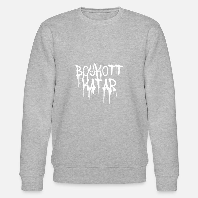 boykott katar,katar,flagge, wm,graffiti - Stanley/Stella Unisex Bio-Sweatshirt CHANGER  - Grau meliert