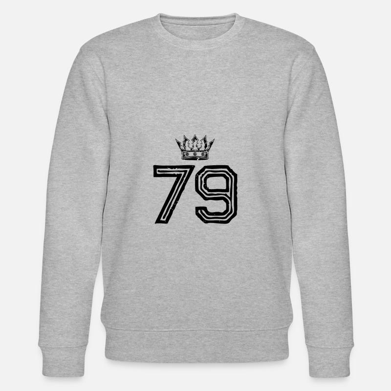 79 Zahl Krone - Stanley/Stella Unisex Bio-Sweatshirt CHANGER - Grau meliert