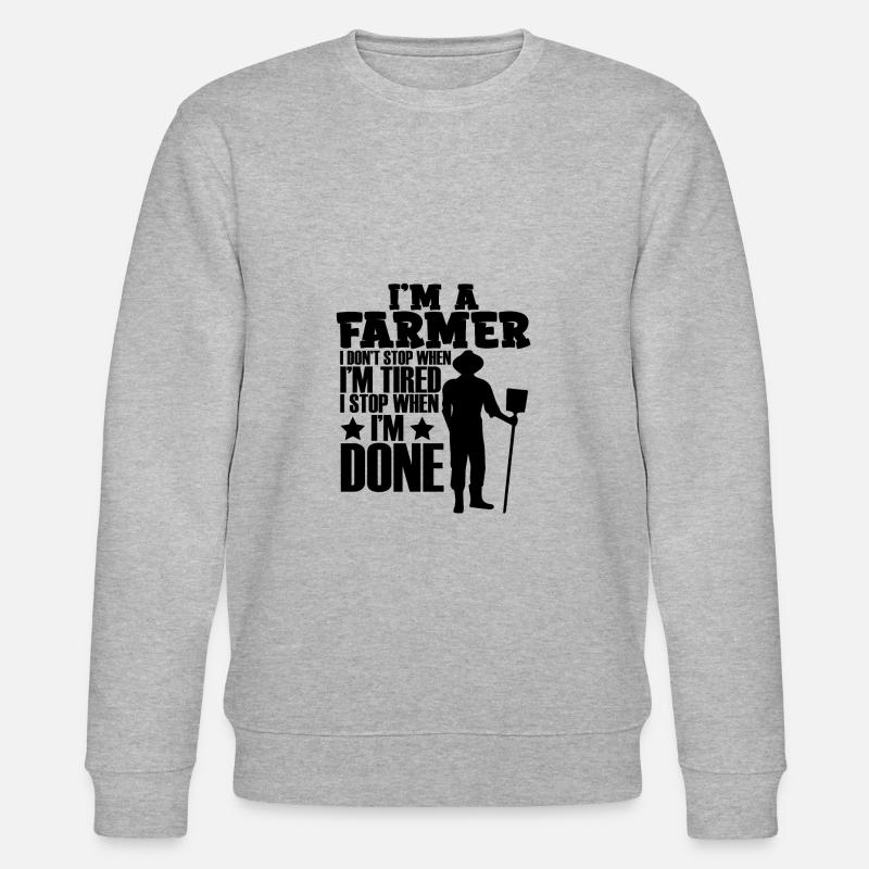ich bin ein farmer - Stanley/Stella Unisex Bio-Sweatshirt CHANGER  - Grau meliert