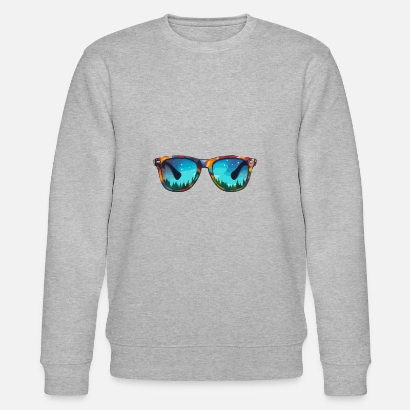 Sonnenbrille / Reflektion / Wald / Spiegelung - Stanley/Stella Unisex Bio-Sweatshirt CHANGER - Grau meliert