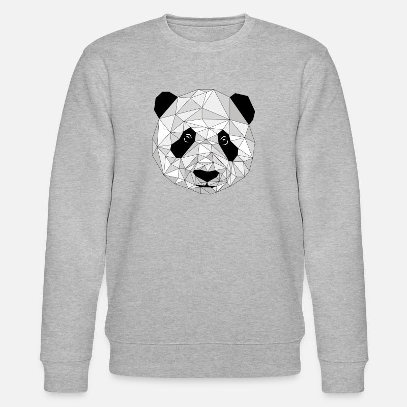 Grafischer Panda - Stanley/Stella Unisex Bio-Sweatshirt CHANGER  - Grau meliert
