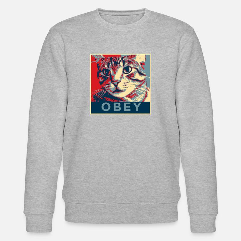 Obey the Cat! - Stanley/Stella Unisex Bio-Sweatshirt CHANGER - Grau meliert