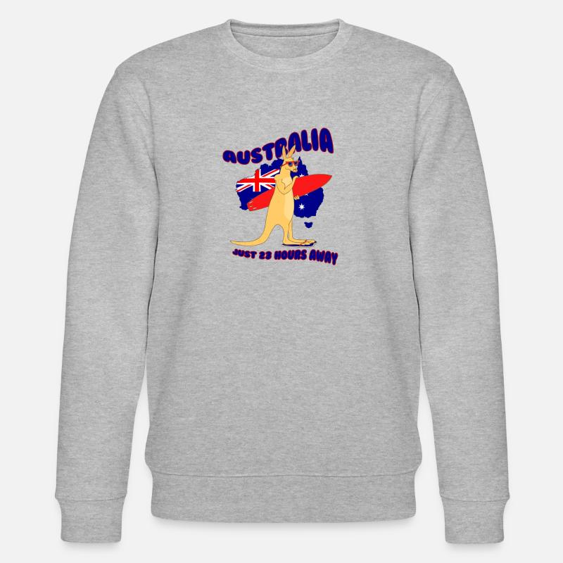 Surfing Kangaroo Australia - Stanley/Stella Unisex Bio-Sweatshirt CHANGER  - Grau meliert