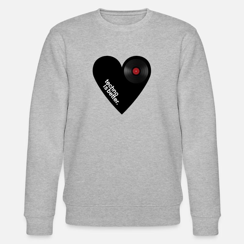 Techno Herz - Stanley/Stella Unisex Bio-Sweatshirt CHANGER  - Grau meliert