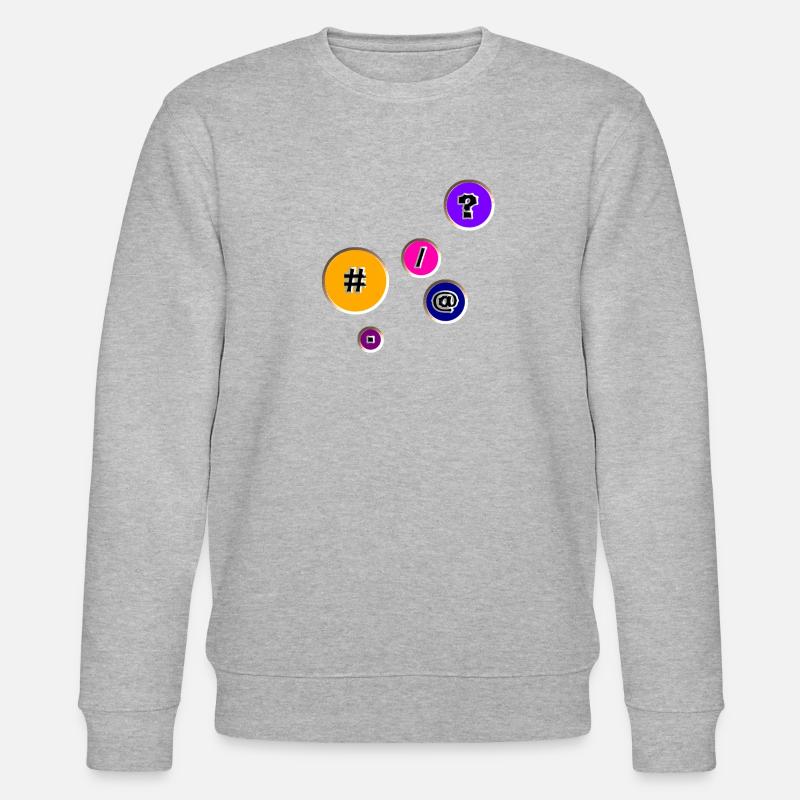 Boutons avec caractères - Sweat bio CHANGER Stanley/Stella Unisexe - gris chiné