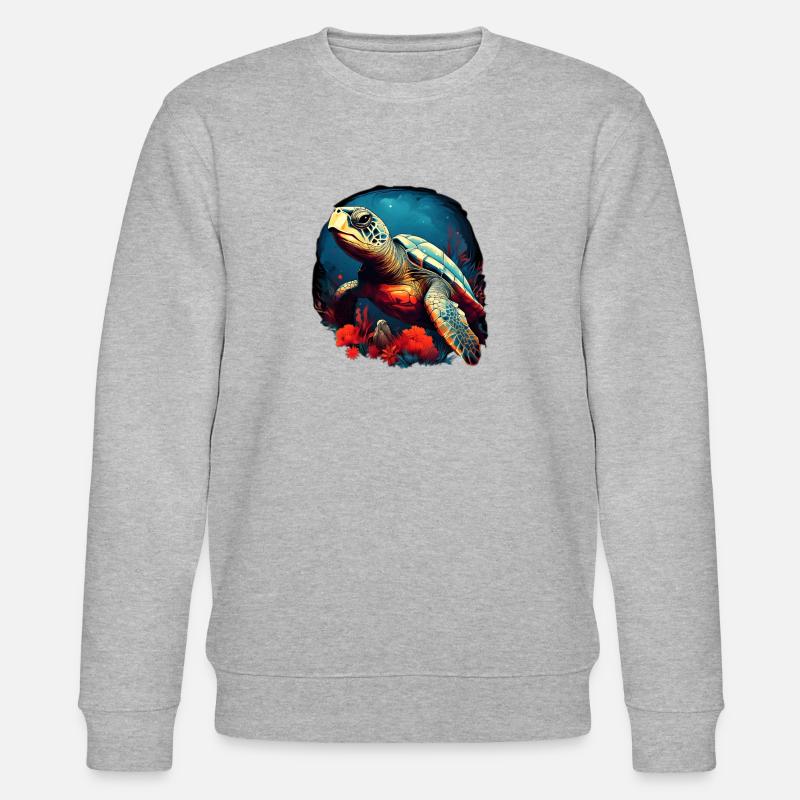 Wunderschöne Schildkröte - Stanley/Stella Unisex Bio-Sweatshirt CHANGER  - Grau meliert