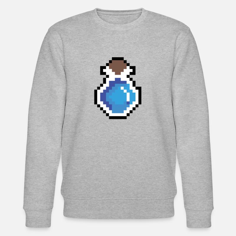 Trank blau Pixel Art - Stanley/Stella Unisex Bio-Sweatshirt CHANGER - Grau meliert