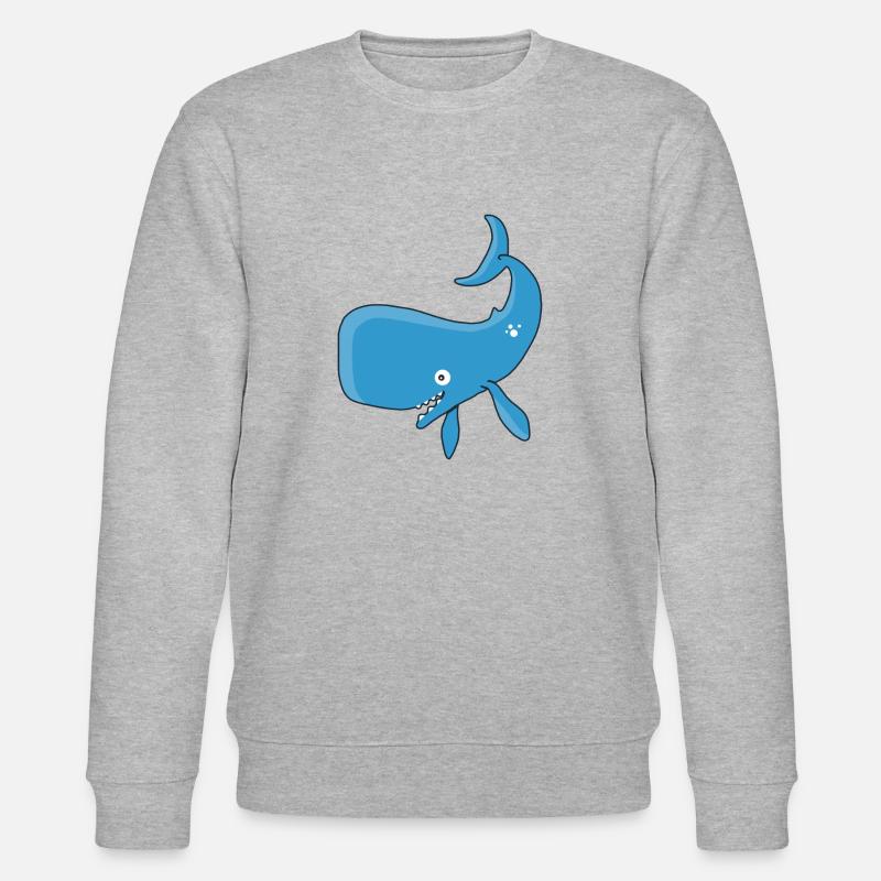 Kleiner blauer Wal - Stanley/Stella Unisex Bio-Sweatshirt CHANGER  - Grau meliert