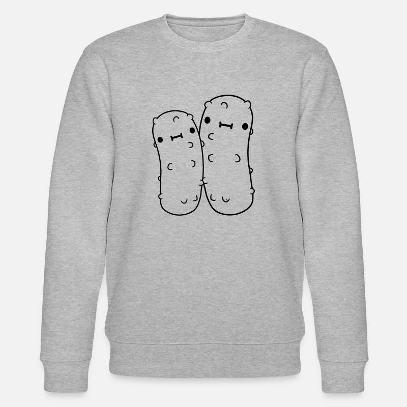 team 2 small cucumbers with - Stanley/Stella CHANGER Unisex Organic Sweatshirt - heather grey