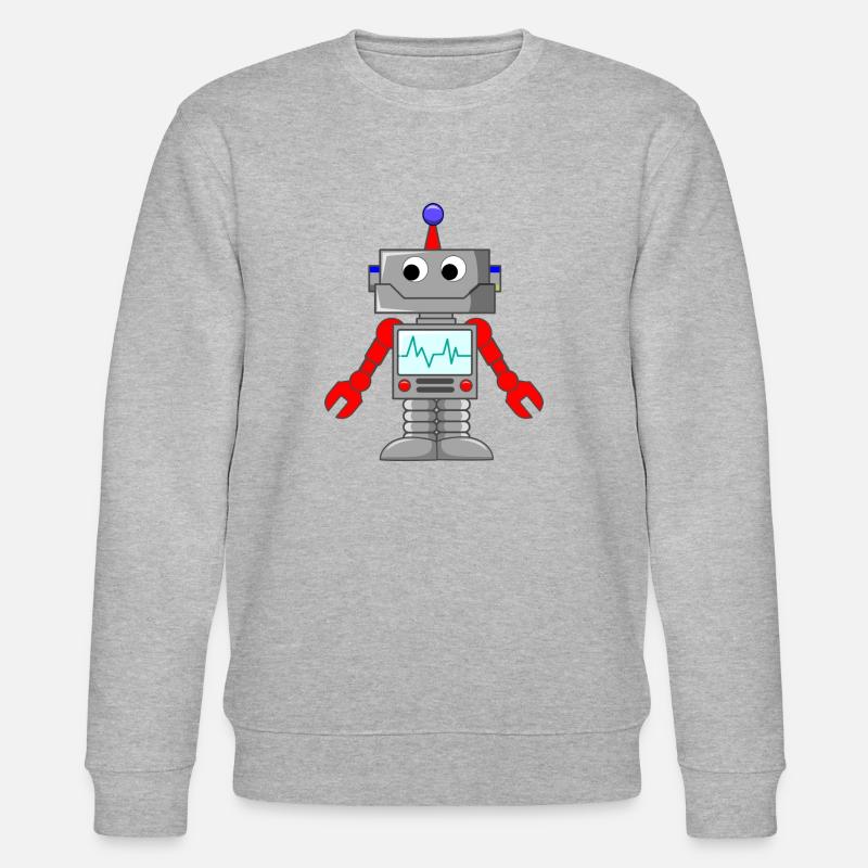 Roboter - Androide - Comic - Stanley/Stella Unisex Bio-Sweatshirt CHANGER  - Grau meliert