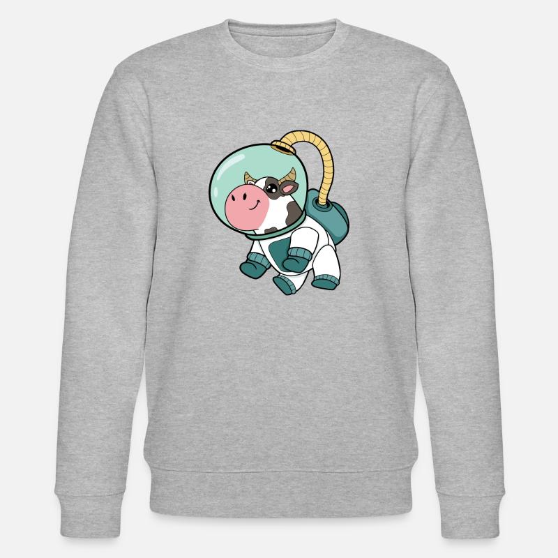 Kuh Astronaut - Stanley/Stella Unisex Bio-Sweatshirt CHANGER  - Grau meliert