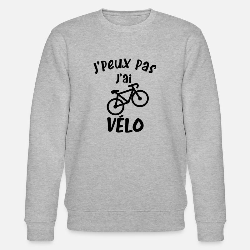 Je peux pas j'ai Vélo - Sweat bio CHANGER Stanley/Stella Unisexe - gris chiné