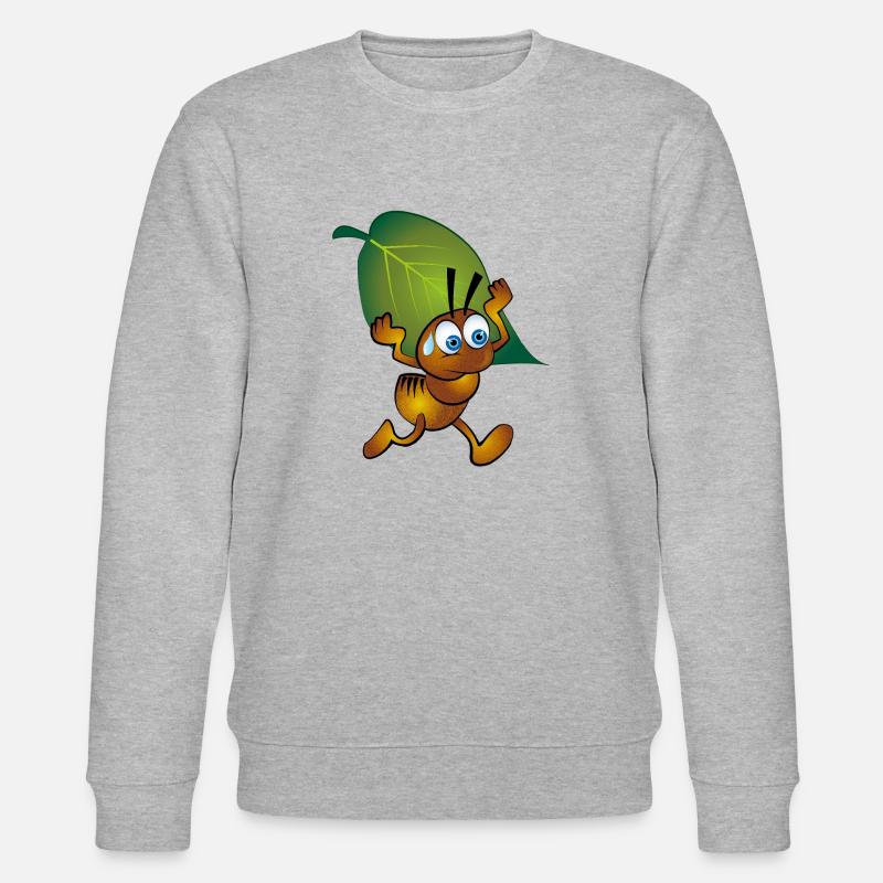 Ameise mit Blatt - Stanley/Stella Unisex Bio-Sweatshirt CHANGER  - Grau meliert