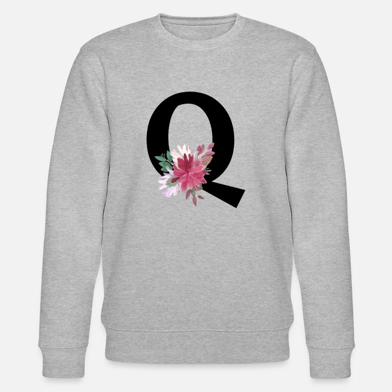 Blumenbuchstabe q - Stanley/Stella Unisex Bio-Sweatshirt CHANGER  - Grau meliert