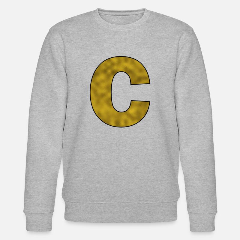 Lettre C Or - Sweat bio CHANGER Stanley/Stella Unisexe - gris chiné