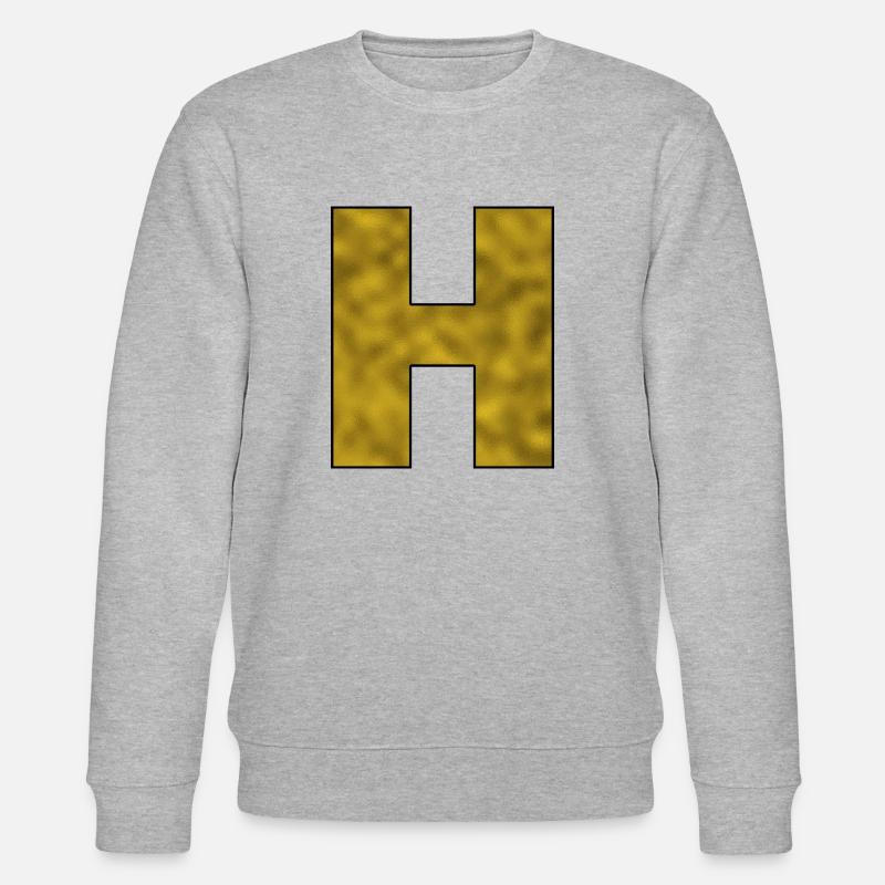 Buchstabe H Gold - Stanley/Stella Unisex Bio-Sweatshirt CHANGER  - Grau meliert