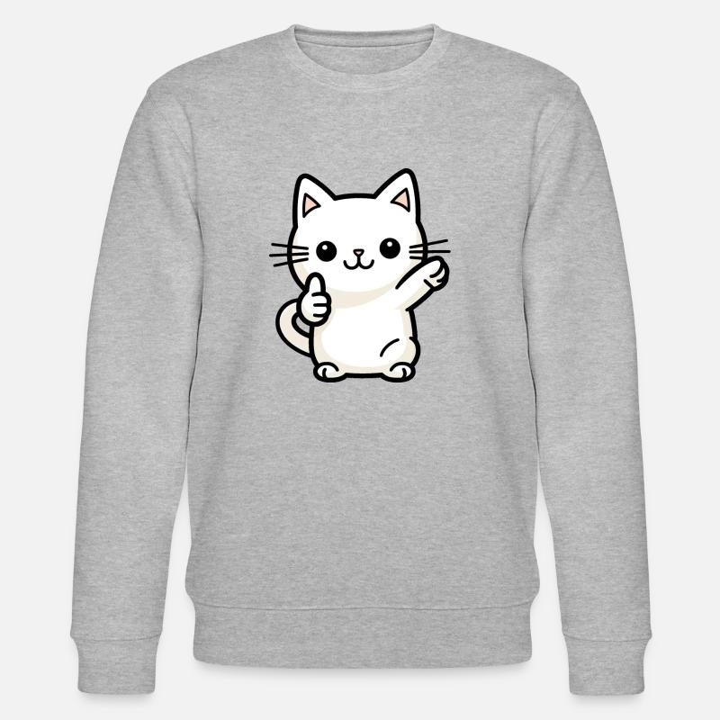Katze - Dabbende Katze - Stanley/Stella Unisex Bio-Sweatshirt CHANGER  - Grau meliert