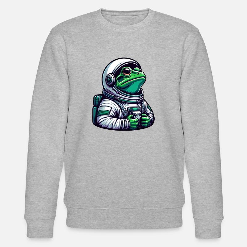 Grenouille astronaute dans l’espace - Sweat bio CHANGER Stanley/Stella Unisexe - gris chiné