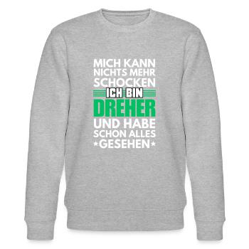 Nicht schockbarer Dreher - Stanley/Stella Unisex Bio-Sweatshirt CHANGER  - Grau meliert - Vorne - Nik (191cm) & Marisol (170cm)