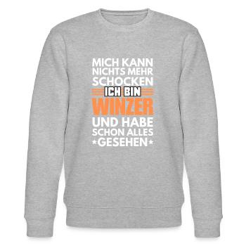 Nicht schockbarer Winzer - Stanley/Stella Unisex Bio-Sweatshirt CHANGER  - Grau meliert - Vorne - Nik (191cm) & Marisol (170cm)