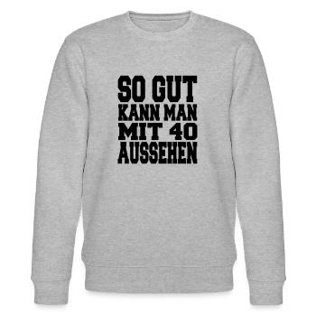 40 Jahre - Stanley/Stella Unisex Bio-Sweatshirt CHANGER  - Grau meliert - Vorne - Nik (191cm) & Marisol (170cm)