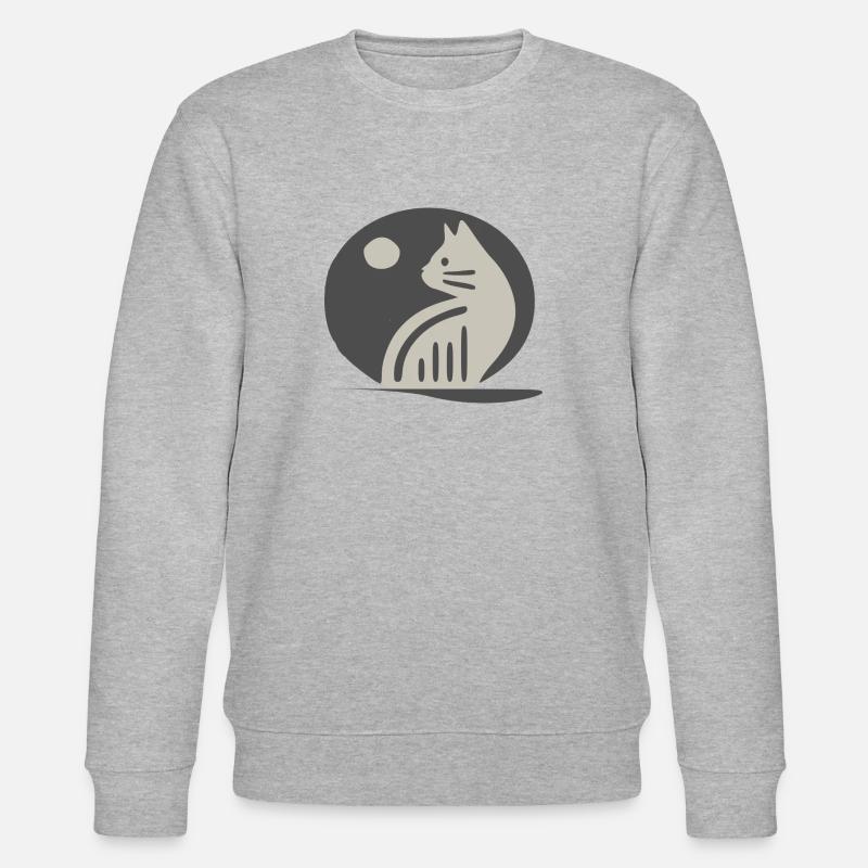 Katzen-Silhouette - Stanley/Stella Unisex Bio-Sweatshirt CHANGER  - Grau meliert