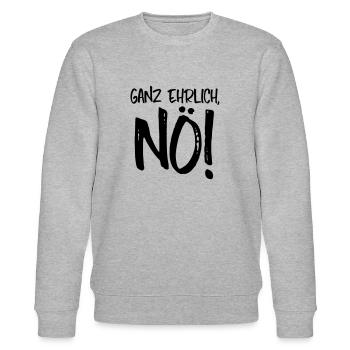 NEIN GANZ EHRLICH, NÖ! - Stanley/Stella Unisex Bio-Sweatshirt CHANGER  - Grau meliert - Vorne - Nik (191cm) & Marisol (170cm)
