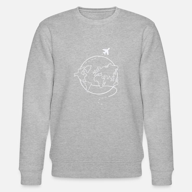 Voyage en avion Globe - Sweat bio CHANGER Stanley/Stella Unisexe - gris chiné