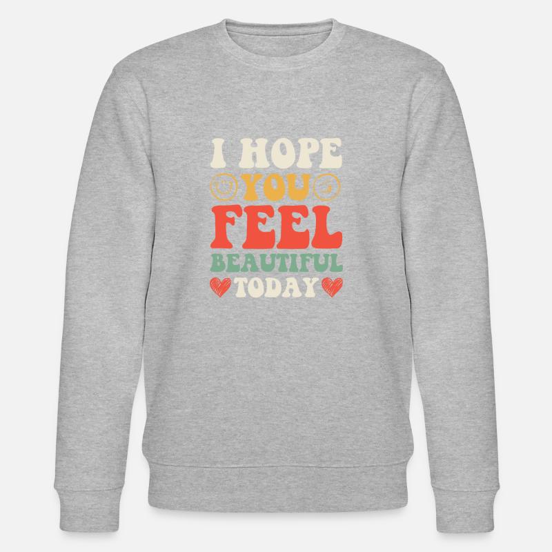 positive Gedanken positives Leben - Stanley/Stella Unisex Bio-Sweatshirt CHANGER  - Grau meliert