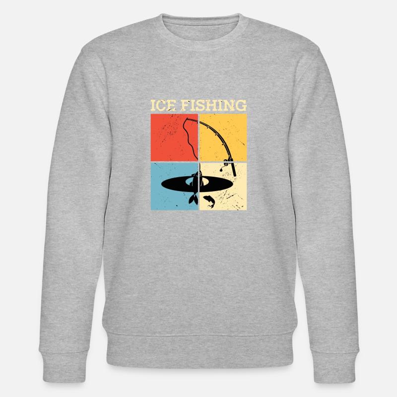 Eisfischen Angeln Eisfischer Eisfisch - Stanley/Stella Unisex Bio-Sweatshirt CHANGER  - Grau meliert