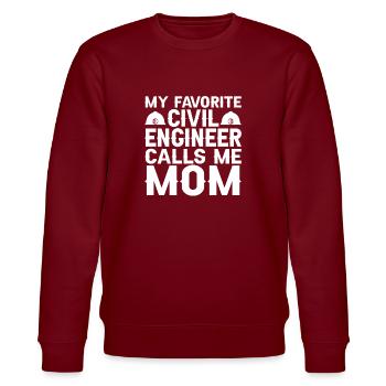 Bauingenieur Brückenbau Statik Sohn Mama Ingenieur - Stanley/Stella Unisex Bio-Sweatshirt CHANGER  - Burgunderrot - Vorne - Nik (191cm) & Marisol (170cm)