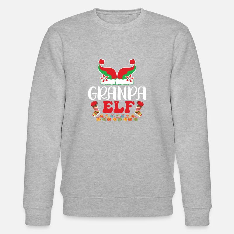 Grand-père elfe Noël - Sweat bio CHANGER Stanley/Stella Unisexe - gris chiné