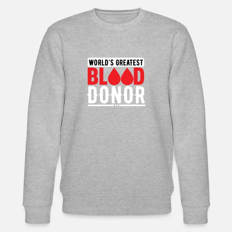 Blutspende Blutspenden Blutspender - Stanley/Stella Unisex Bio-Sweatshirt CHANGER - Grau meliert