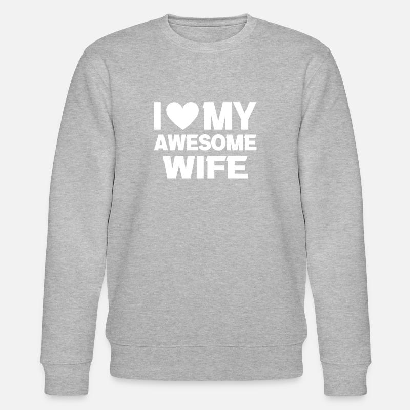 Verrückte Ehefrau Ehemann Geschenk lustiger - Stanley/Stella Unisex Bio-Sweatshirt CHANGER  - Grau meliert