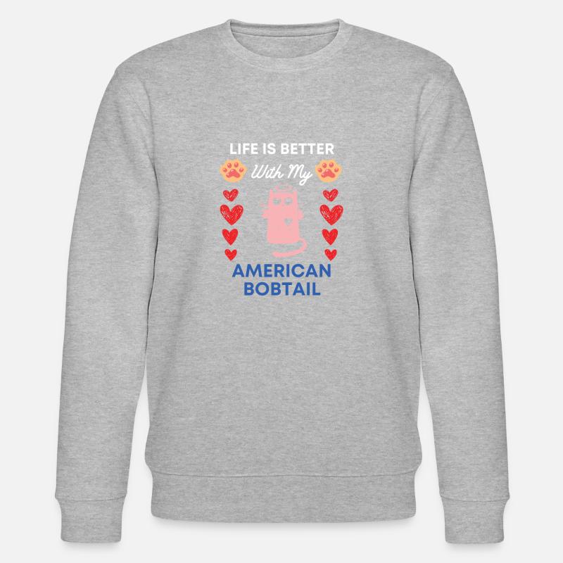 American bobtail Pfote Hund - Stanley/Stella Unisex Bio-Sweatshirt CHANGER  - Grau meliert