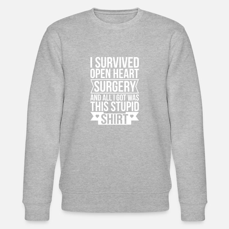 Herzinfarkt Herzoperation Herzkrank Bypass - Stanley/Stella Unisex Bio-Sweatshirt CHANGER  - Grau meliert