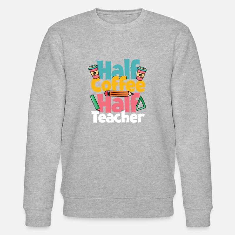 Lehrer Kaffee Unterricht - Stanley/Stella Unisex Bio-Sweatshirt CHANGER  - Grau meliert
