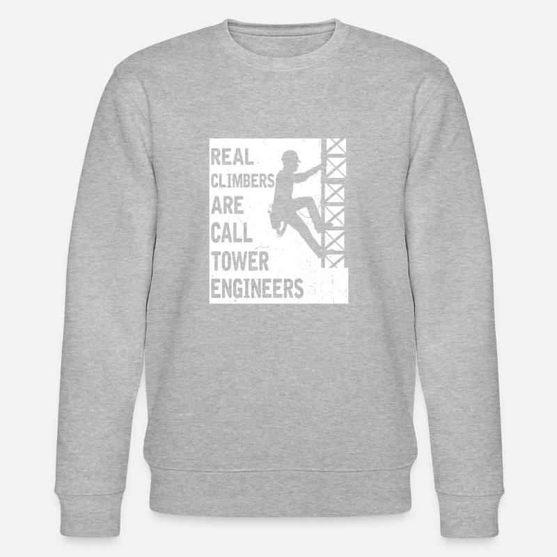 Leitungsmonteur Tower Engineer Freileitung Beruf - Stanley/Stella Unisex Bio-Sweatshirt CHANGER  - Grau meliert