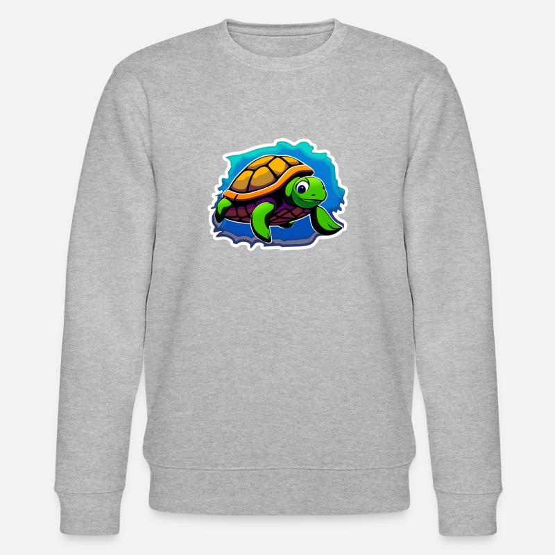 Hübsche Schildkröte, schwimmend - Stanley/Stella Unisex Bio-Sweatshirt CHANGER - Grau meliert