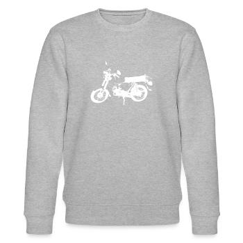 Simson S51 weiß - Stanley/Stella Unisex Bio-Sweatshirt CHANGER  - Grau meliert - Vorne - Nik (191cm) & Marisol (170cm)