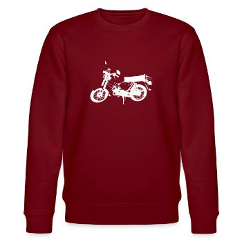 Simson S51 weiß - Stanley/Stella Unisex Bio-Sweatshirt CHANGER  - Burgunderrot - Vorne - Nik (191cm) & Marisol (170cm)