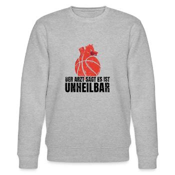 Basketball Frequenz - Stanley/Stella Unisex Bio-Sweatshirt CHANGER  - Grau meliert - Vorne - Nik (191cm) & Marisol (170cm)
