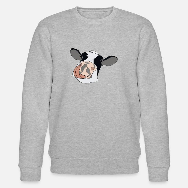 Kuh mit Zunge - Stanley/Stella Unisex Bio-Sweatshirt CHANGER  - Grau meliert