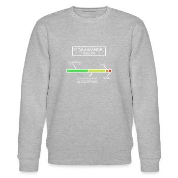 Klimawandel existiert nicht | lustige Sprüche - Stanley/Stella Unisex Bio-Sweatshirt CHANGER  - Grau meliert - Vorne - Nik (191cm) & Marisol (170cm)
