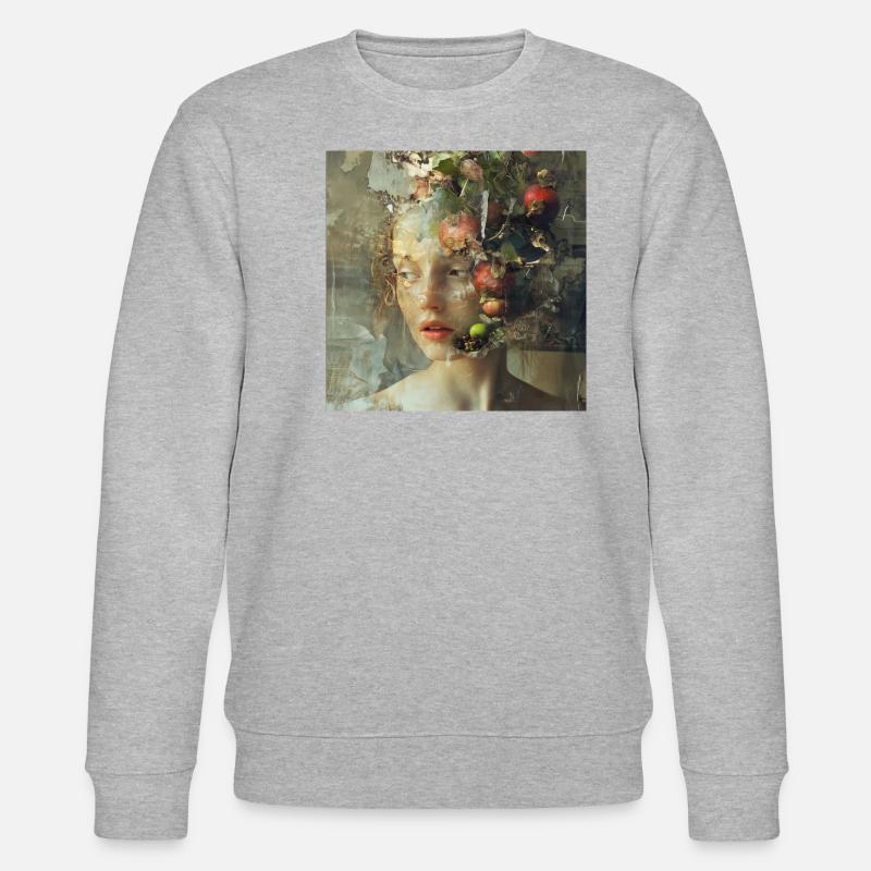Frau mit Obst - Stanley/Stella Unisex Bio-Sweatshirt CHANGER  - Grau meliert
