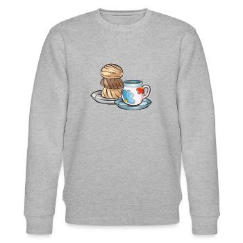 Concha Hispanic Mexikanisch Pan Dulce - Stanley/Stella Unisex Bio-Sweatshirt CHANGER  - Grau meliert - Vorne - Nik (191cm) & Marisol (170cm)
