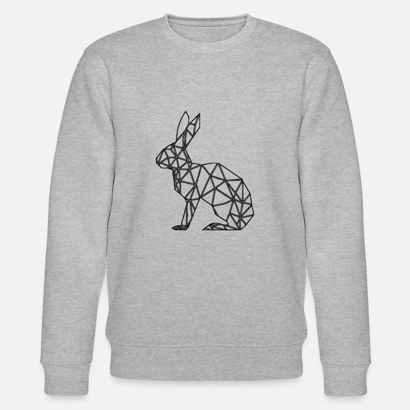 Geometric Rabbit Cute Lines Rabbit - Stanley/Stella CHANGER Unisex Organic Sweatshirt - heather grey