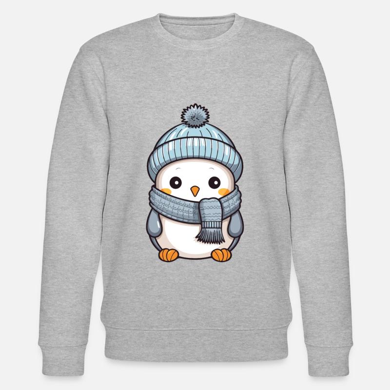 Bande dessinée d’hiver pingouin - Sweat bio CHANGER Stanley/Stella Unisexe - gris chiné